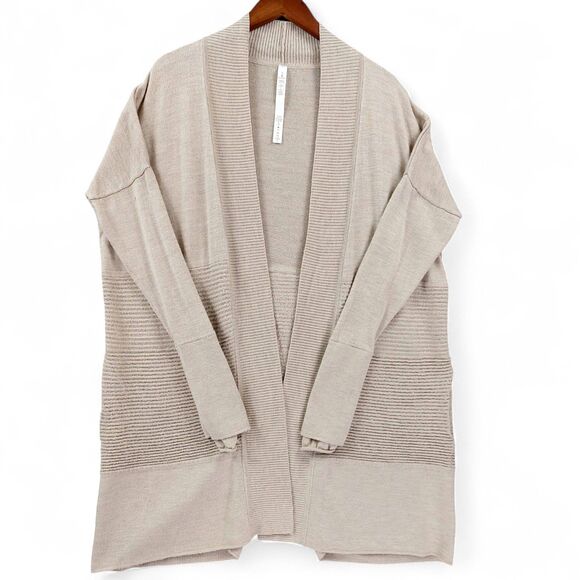 Lululemon Cardigan Womens Sz 8 Merino Wool Ribbed Open Front Sweater Jacket - Picture 6 of 15